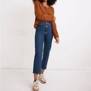 MADEWELL The Perfect Vintage Straight Crop Jean in Edendale Wash 29 Blue